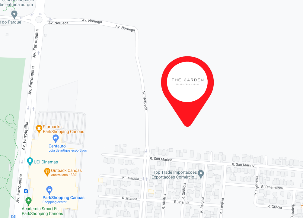 Mapa de localização do The Garden em Canoas